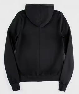 Bulk Wholesale Custom Logo Street Wear Breathable Printing <b>Thick</b> Zip up <b>Fleece</b> Men Black Hoodies - Product Image 2