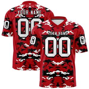 Maillot de rugby camouflage rouge personnalisé en gros - Uniformes d'équipe haute durabilité - Product Image 1