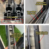 Fenêtre coulissante moderne insonorisée et isolante en aluminium avec rideau suspendu en verre trempé creux magnétique en acier inoxydable