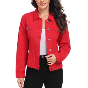 Chaquetas Vaqueras Casuales de Calle para Mujer, con Botones, Manga Larga, Ecológicas, Resistentes al Viento, Transpirables, Otoño/Invierno, Básicas y Modernas - Product Image 3
