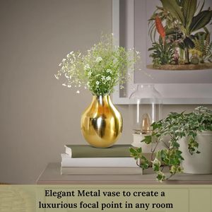 Vase à fleurs en métal élégant de forme ronde pour la décoration de la maison, du salon et de la table de mariage - Product Image 5