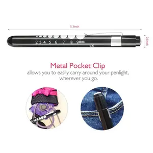 हल्के छात्र गेज उत्कीर्ण स्टाइलस डॉक्टर नैदानिक पेनी नर्स चिकित्सा नेतृत्व वाली पेन लाइट टॉर्च - Product Image 4