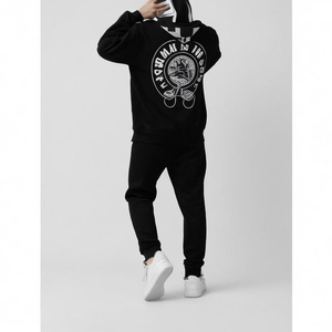 Ensemble de survêtement pour homme de haute qualité, sweat-shirt ample vintage délavé et pantalon large à pattes évasées, manches longues, pour l'hiver - Product Image 3