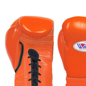 Gants de boxe à lacets Winning, orange et noir, en cuir véritable, gants de boxe professionnels, entraînement de combat, sparring, 8oz, 10oz, 12oz - Product Image 5