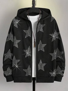 Good <b>manufacturer</b> Rhinestone Jacket fully customized top trend anti-wrinkle breathable hoodies for Unisex - Product Image 2