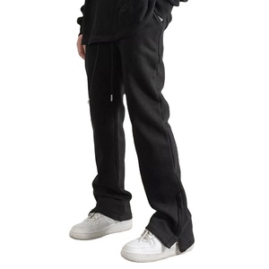 Top qualité hommes sec rapide Trectch pantalon coton pantalon couleur unie mi-taille coupe ample respirant jambe droite pantalon - Product Image 1