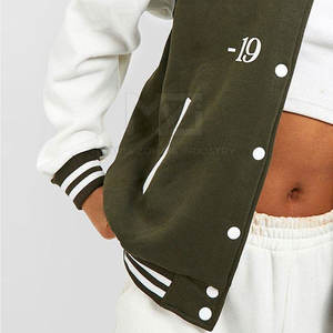 Chaqueta Letterman de Otoño Invierno para Mujer, de Algodón Tejido, Hecha a Medida, de Alta Calidad, Secado Rápido y Transpirable - Product Image 6