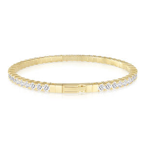 5.3CT Lab Grown Diamond Tennis <b>Bangle</b> 10KT <b>Solid</b> <b>Gold</b> IGI Certified Rhodium Plated Statement Bracelet Luxury Jewelry OEM ODM - Product Image 4