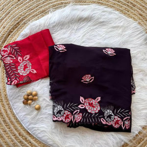 Designer Indian Pakistani Silk Saree Beautiful Chiffon Traditional Style Wedding Party Wear High-quality Modern Designs Wedding - Product Image 1