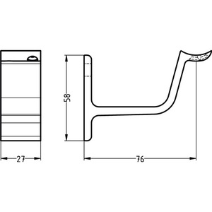 Soporte de Pasamanos de Aluminio HERMETA, Anodizado Plateado con Superficie Curva, Modelo 3553, Dispositivo de Asistencia - Product Image 3