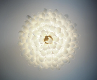Lustre en verre d'art blanc de Murano de lustre italien moderne de luxe joli pour le salon