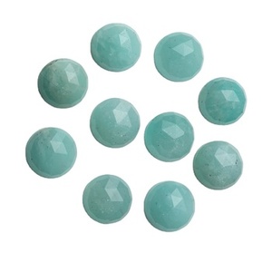 Cabujón de Amazonita Genuina de Alta Calidad, 12 mm, Facetado, Circular, con Base Plana, para Fabricación de Joyas, Pulido - Product Image 4