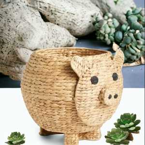 High Quality Customizable Seagrass <b>Belly</b> <b>Basket</b> Adorable Animal Decorative Handwoven <b>Basket</b> for Kids Room and Living Room - Product Image 5