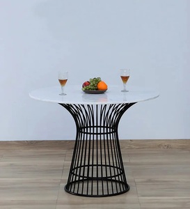 Diseño atractivo Mesa de comedor de metal Escritorios de oficina Decoración de sala de estar interior Muebles de metal modernos de mármol. - Product Image 4