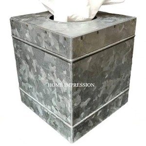 Boîte à mouchoirs moderne de luxe porte-serviettes fait à la main gris couleur carré en métal fait à la main dernière arrivée personnalisé cuisine Table Bar décor - Product Image 6