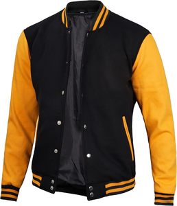 เสื้อแจ็คเก็ตเบสบอลแบบ Letterman Bomber Varsity สำหรับผู้ชาย ผ้าฝ้ายฟลีซ 100% คุณภาพพรีเมียม สำหรับฤดูหนาวและกีฬา - Product Image 1