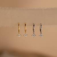Diamant-Blumen-Tropfenohrringe Roségold 925 Silber Vergoldet Zirkon Zierliche Hängende Ohrringe Brautgeschenk Party Damen Mutter