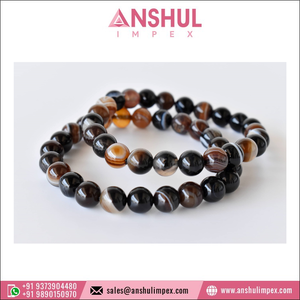2022 Beautiful Design Classic Style Meditation <b>Healing</b> Black Sulemani Agate Beaded Round Gemstone <b>Bracelet</b> - Product Image 5