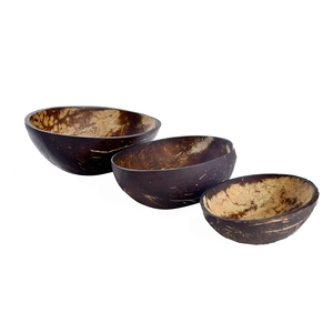 Vajilla de madera de diseño moderno desechable de Grado Superior-Cuencos ovalados de cáscara de coco para almacenamiento de alimentos Fabricante indio Uso comercial - Product Image 1