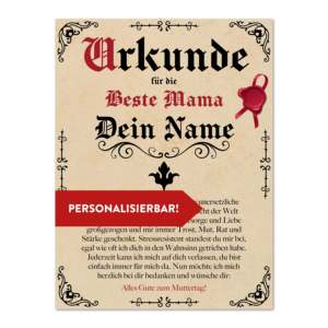 Antique Vintage Mother's Day Certificate Personalized 30x40 cm Parchment Style Plaque with Desired <b>Name</b> - Product Image 6