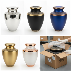 โกศบรรจุอัฐิผู้ใหญ่ ดีไซน์ยุโรปสมัยใหม่ สีดำด้าน ความจุ 200 คิวบิกนิ้ว เป็นมิตรกับสิ่งแวดล้อม สำหรับผู้ชาย - Product Image 4