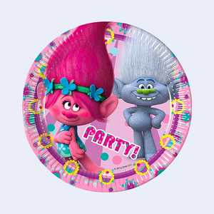 Platos Desechables Trolls de 19.5 cm, Tema de Fiesta, Paquete de 6 Piezas - Product Image 1