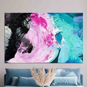 Impresión en Lienzo con Pinceladas Abstractas Vibrantes: Arte Moderno para Decoración de Pared, LIENZO ENROLLADO - Product Image 1