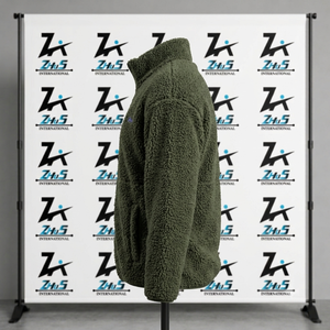 Custom Designed Sherpa Fleece ZIP <b>Jacket</b> Stand Collar <b>Shearling</b> Winter Warm Coat Warm Winter Outerwear <b>Men's</b> Sherpa <b>Jackets</b> - Product Image 2