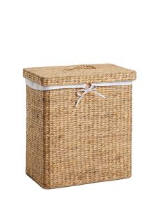 En gros fait à la main en osier rotin panier à linge doublure amovible panier à linge collecteur jacinthe d'eau panier de rangement jonc de mer - Product Image 3