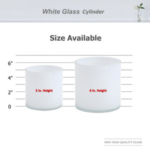VCY0606WT - Vase cylindrique en verre blanc - 6 x 6 - Product Image 4