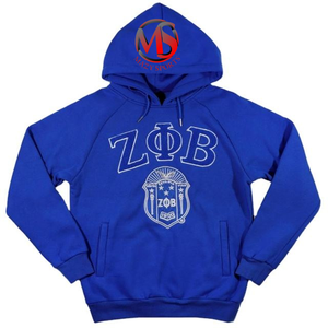 Sweat à capuche bleu Royal 100% coton polaire épais et chaud Zeta Phi Beta Chenille patchs femmes Divine Nine ZPB emblème 1920 sweats à capuche - Product Image 1