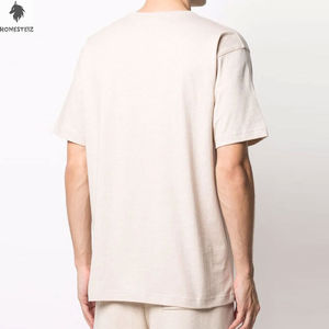 T-shirt de gymnastique à col rond pour hommes femmes 100% coton Logo personnalisé Style Hip Hop Motif solide Haute qualité Teint uni Service OEM - Product Image 4