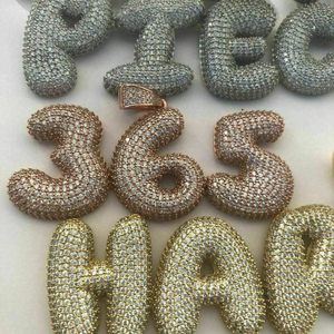 Colgante de Diamante Moissanita Redondo de Plata de Ley 925 con Incrustaciones de Circonitas, Estilo Hip Hop, Personalizado - Product Image 2