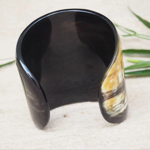 Brazaletes de Cuerno de Búfalo Natural, Joyería Artesanal de Cuerno de Búfalo - Product Image 1