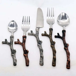 ชุดช้อนส้อมมีดสแตนเลส6ชิ้นดีไซน์รูปดอกไม้และใบไม้เหมาะสำหรับการรับประทานอาหารและกิจกรรม - Product Image 2