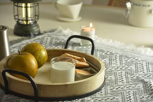 Bandeja DE SERVICIO DE MADERA hecha a mano para café y aperitivos, bandeja de servicio de madera decorativa, diseño único de M/S SHAAD HANDICKTS - Product Image 6