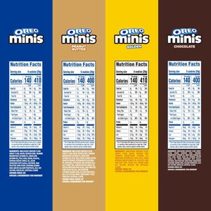 OREO Minis Sandwich Cookies Variety Pack, Original Creme, Chocolate Creme, Peanut Butter Chocolate, and Golden OREO, 16-3 oz Bag - Product Image 2