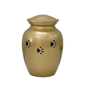 High Quality Aluminium Cremation <b>Pet</b> <b>Urns</b> With Black Paw Print And White Color Finished Metal Funeral <b>Urns</b> For Human Ashes - Product Image 6