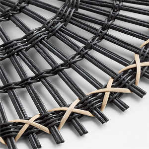 New Latest Design <b>Woven</b> Rattan <b>Placemat</b> Vintage Black Radial Rattan <b>Placemat</b> Tablemat For Serving Dining Table Decor - Product Image 4