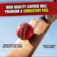 Balle de cricket en cuir anglais véritable de qualité supérieure personnalisée point à la main 4 pièces balles de ruban pour la pratique des matchs de tournoi