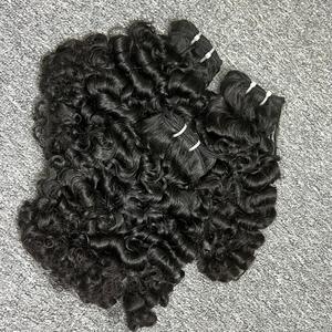 Rizado birmano de alta calidad en trama, venta al por mayor, extensiones de cabello humano, cabello crudo indio - Product Image 2