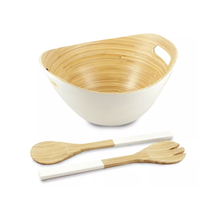 Meilleure vente ensemble de service à salade cuillère et fourchette en bambou filé écologique articles de cuisine en gros du Vietnam prêt à expédier - Product Image 5
