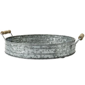 Ferme en métal galvanisé, grand plateau de service rond d'extérieur, pour décor Vintage de ferme pour maisons ou cuisines modernes, 30 cm - Product Image 2