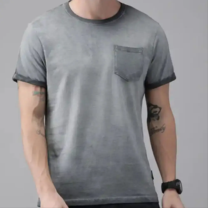 เสื้อยืดสำหรับผู้ชายเสื้อยืดวินเทจโอเวอร์ไซส์สไตล์สตรีทแวร์สีพื้นแบบสั่งทำ - Product Image 4