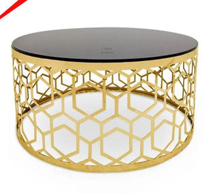 Table centrale en forme de cravate dorée la plus vendue pour le salon - Product Image 3