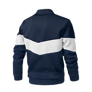 Chaqueta de bombardero informal ligera para hombre, abrigo universitario de tela suave con bloque de color y cuello levantado para invierno, servicio OEM disponible - Product Image 4