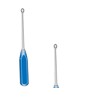 Cureta Ósea Azul con Mango Acetal Suregrip, 270 mm de Largo, Recta, 4 mm de Ancho, Acero Inoxidable, Juego de Instrumentos Quirúrgicos Reutilizables, CE - Product Image 1