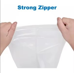 Bolsa de plástico con cremallera de PE blanco transparente o transparente, bolsa Ziplock reciclable de alta calidad para embalaje de alimentos, marca HM - Product Image 5
