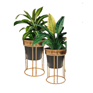 ที่วางกระถางต้นไม้เหล็กแบบตั้งในร่ม/กลางแจ้งทันสมัยสำหรับปลูกต้นไม้ในกระถางและสวน - Product Image 5