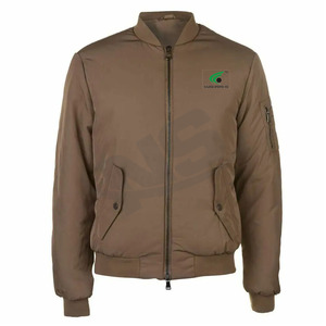 Blouson d'aviateur de couleur unie pour hommes vêtements d'extérieur d'hiver à manches longues style de la rue avec fermeture éclair logo personnalisé polyester de qualité - Product Image 4